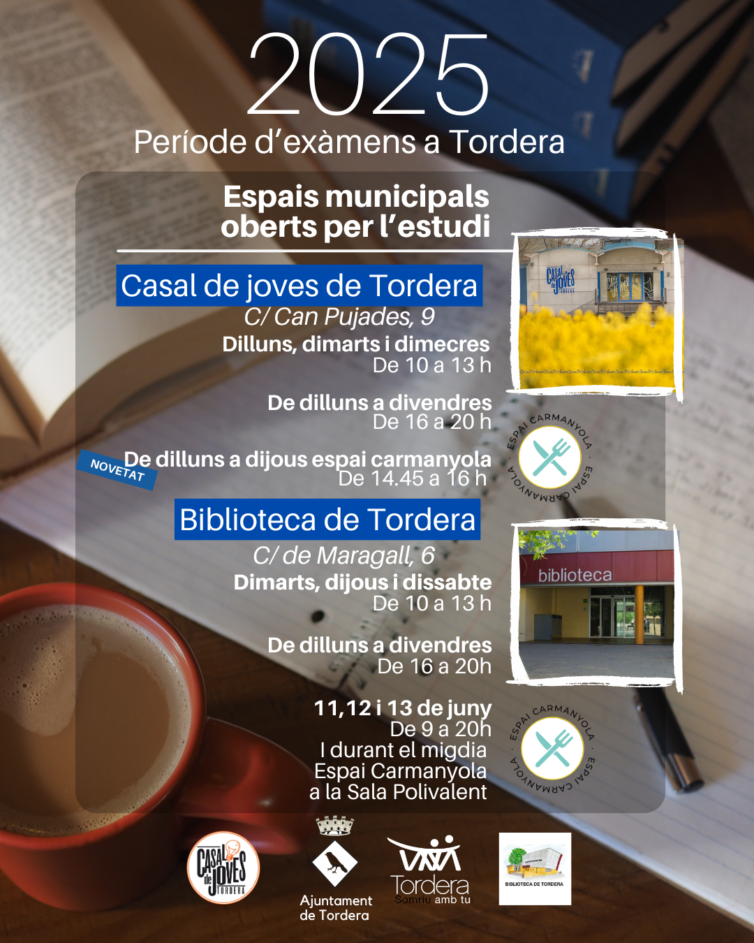L'Ajuntament de Tordera dedica equipaments municipals com espais d'estudi durant el període d'exàmens