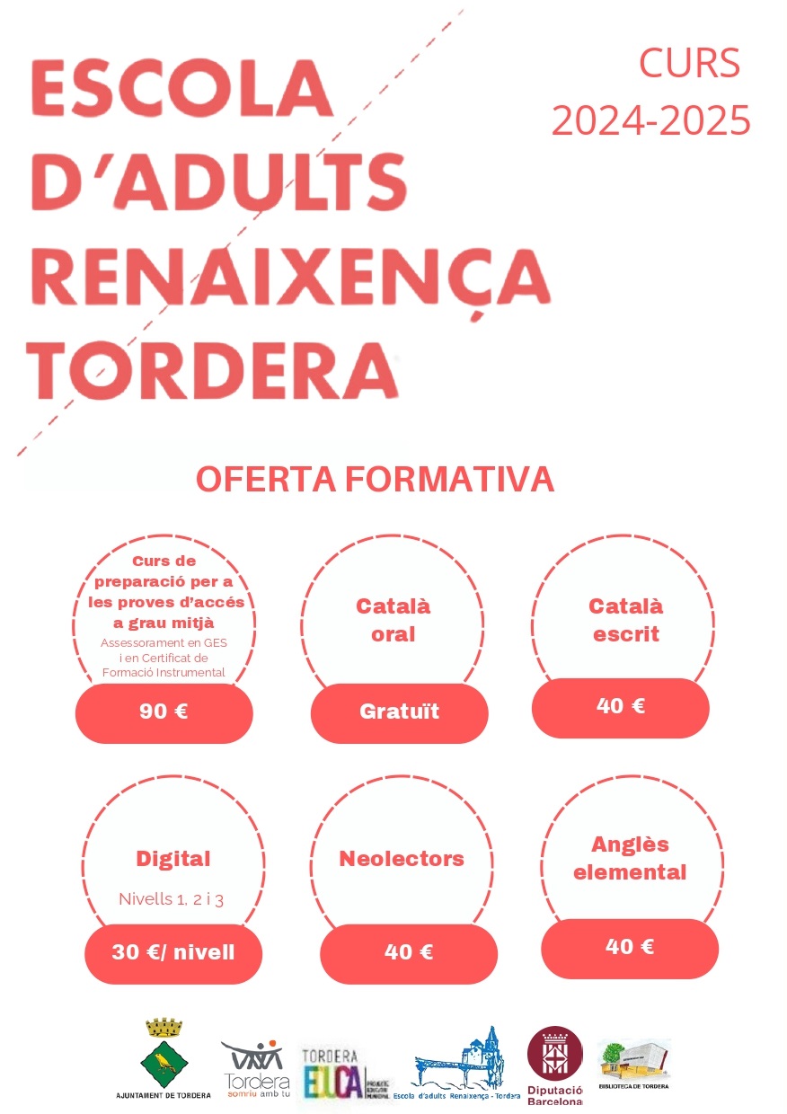 L'Escola d'Adults Renaixença presenta l'oferta formativa per al curs 2024/25