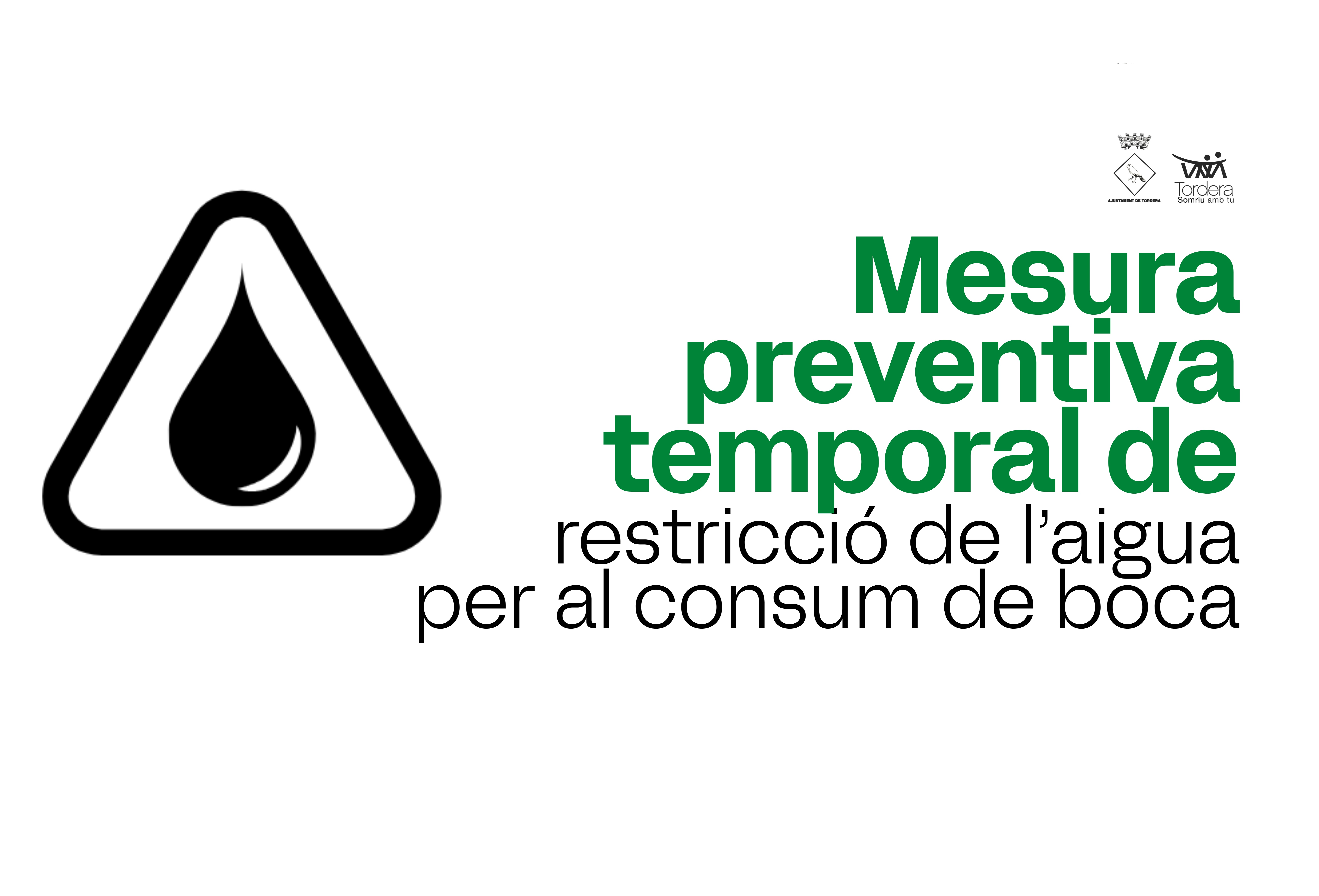 Mesura preventiva de restricci&oacute; temporal del consum d'aigua de boca