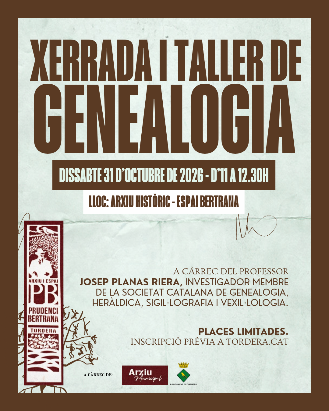 PLACES EXHAURIDES XERRADA i TALLER de genealogia amb Josep Planas i Riera