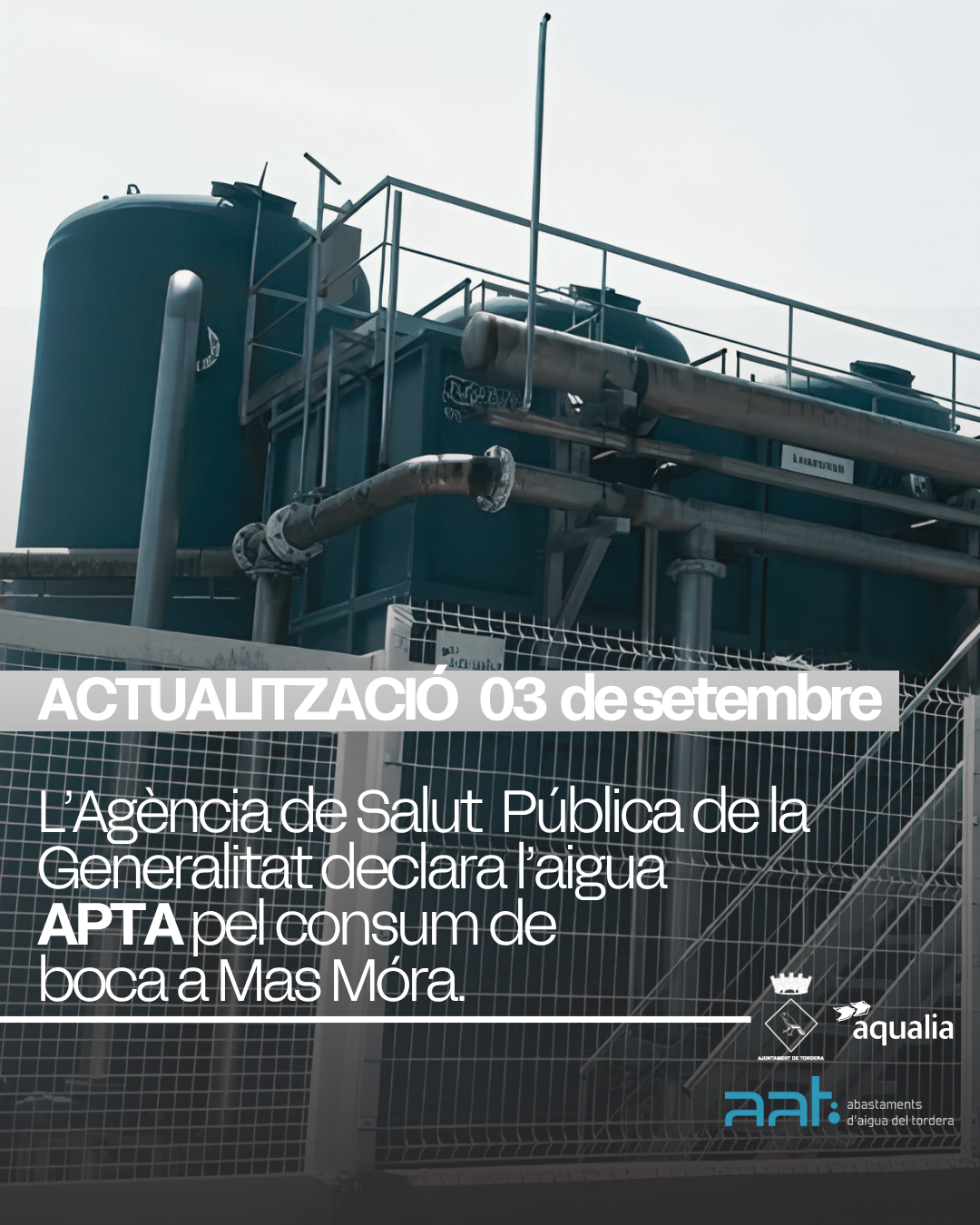 L'Agència de Salut Pública de Catalunya declara APTA per al consum de boca tota la xarxa d'aigua de Tordera